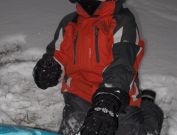 Inflatable boat in the snow